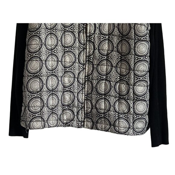 Sigrid Olsen Womens XL Black & White Silk/Polyester Knit FullZip Sweater Quilted - Picture 3 of 7